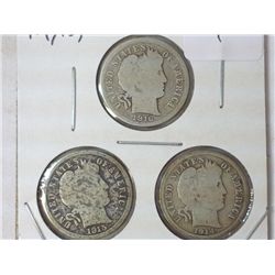 1914-15-16 BARBER DIMES