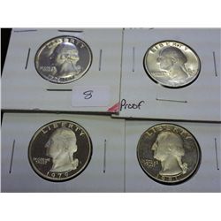1976-S,78-S,79-S & 81-S WASHINGTON QUARTERS PROOF