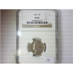 1963 JEFFERSON NICKEL NGC PF69