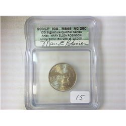 2001-P NORTH CAROLINA QUARTER IGC MS66