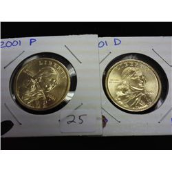 2001-P/D SACAGAWEA DOLLARS (UNC)
