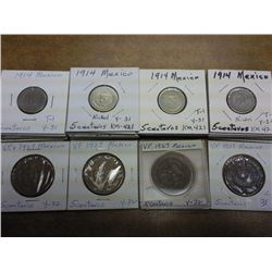 4-1927 MEXICO 5 CENTAVOS & 30 1914 5 CENTAVOS