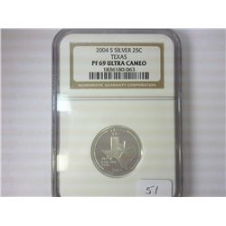2004-S SILVER TEXAS QUARTER NGC PF69 ULTRA CAMEO