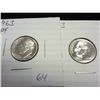 Image 1 : 2-1963 SILVER ROOSEVELT DIMES (GEM PROOF)