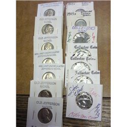 14-1939-78 JEFFERSON NICKELS & 10-1943 STEEL CENTS