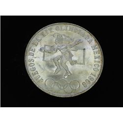 1968 MEXICO OLYMPIC 25 PESOS (UNC) .5209 OZ. ASW
