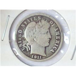 1911-S BARBER DIME (VERY GOOD+)