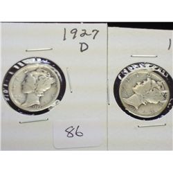 1927-D/S MERCURY DIMES