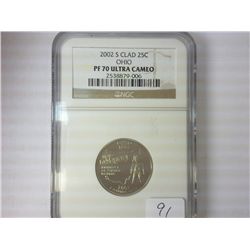 2002-S OHIO QUARTER NGC PF70 ULTRA CAMEO
