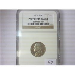 1974-S JEFFERSON NICKEL NGC PF67 ULTRA CAMEO