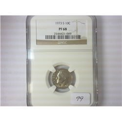 1973-S ROOSEVELT DIME NGC PF68