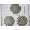 Image 1 : 3 SEATED LIBERTY DIMES (HOLED) OR WORN