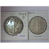 Image 1 : 1929-D & 35-S WALKING LIBERTY HALF DOLLARS