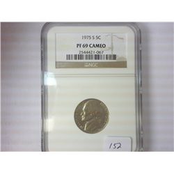1975-S JEFFERSON NICKEL NGC PF69 CAMEO