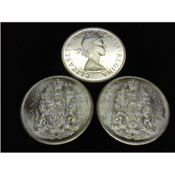3-1964 CANADA 50 CENTS (UNC) SILVER