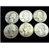 6 ASSORTED WASHINGTON SILVER QUARTERS