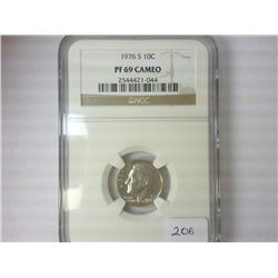 1976-S ROOSEVELT DIME NGC PF69 CAMEO
