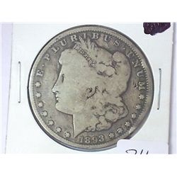 1893-O MORGAN SILVER DOLLAR (BETTER DATE)