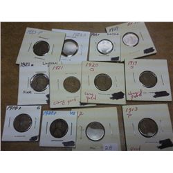 12 ASSORTED LINCOLN CENTS SEE DESCRIPTION 4 DATES