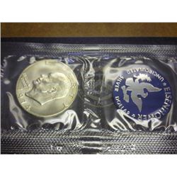 1974-S IKE SILVER DOLLAR (UNC) (BLUE PACK)