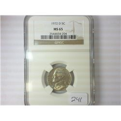 1972-D JEFFERSON NICKEL NGC MS65