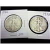 Image 1 : 1936 & 38 WALKING LIBERTY HALF DOLLARS