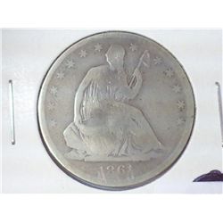 1861-O SEATED LIBERTY HALF DOLLAR