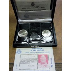 1982 SAN MARINO COIN & STAMP SET (UNC) SILVER