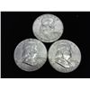 Image 1 : 3 ASSORTED FRANKLIN HALF DOLLARS