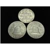 Image 2 : 3 ASSORTED FRANKLIN HALF DOLLARS