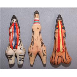 THREE POTTERY FIGURES