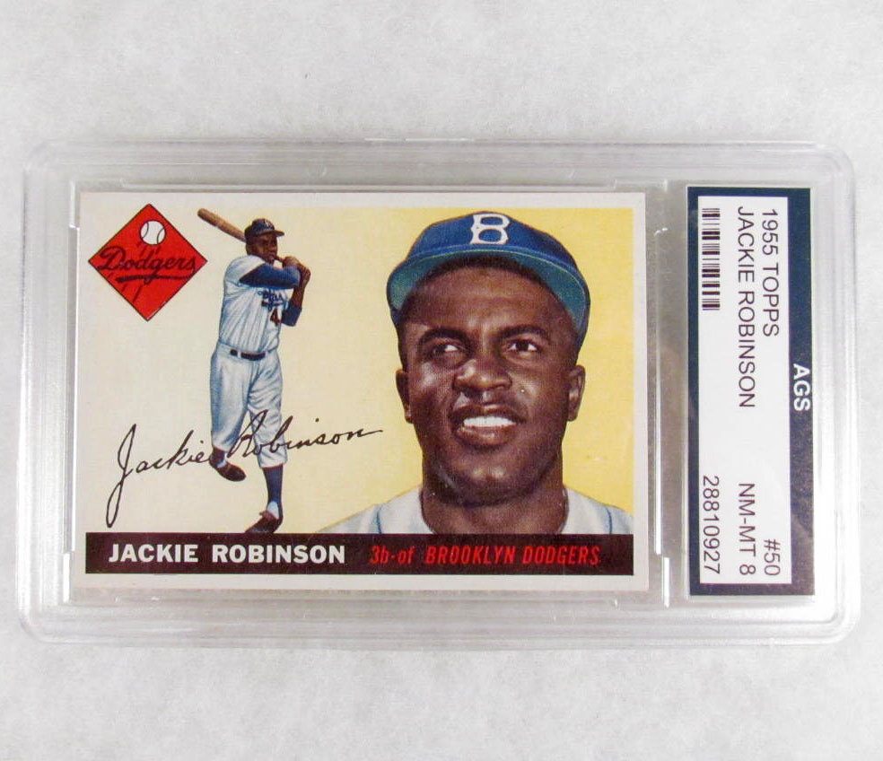1955 TOPPS JACKIE ROBINSON NO 50 BASEBALL CARD AGS NMMT 8