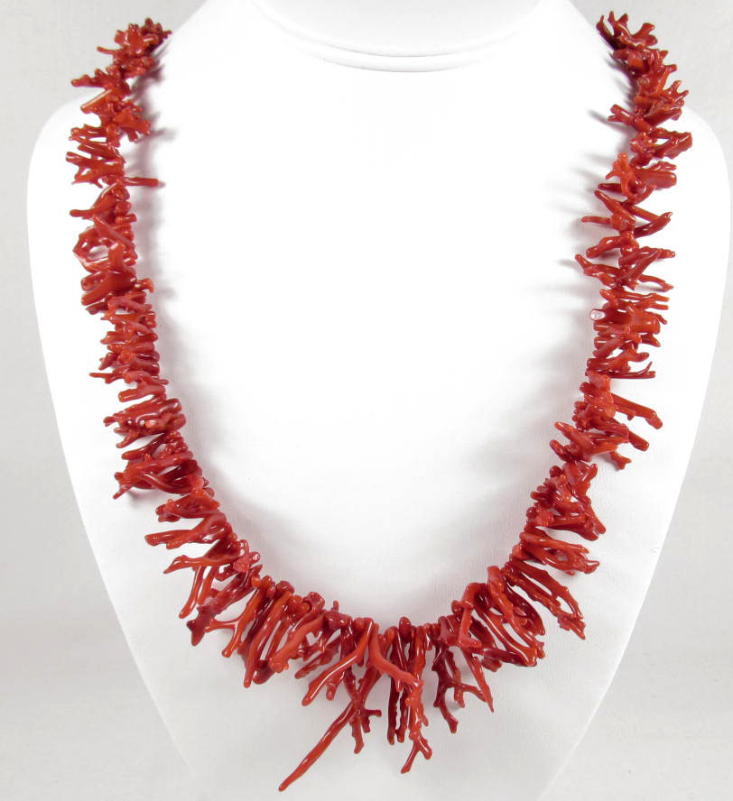 STUNNING NATURAL RED BRANCH CORAL NECKLACE