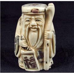 HAND CARVED OX-BONE JAPANESE FIGURE