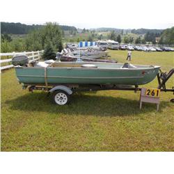 1956 Pipestone 14ft fiberglass boat w/ trailer