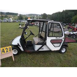 EZ-Go electric golf car w/68"flat bed & hard cab