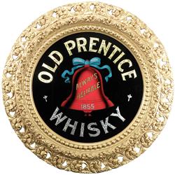 Old Prentice Whiskey Reverse Glass Sign