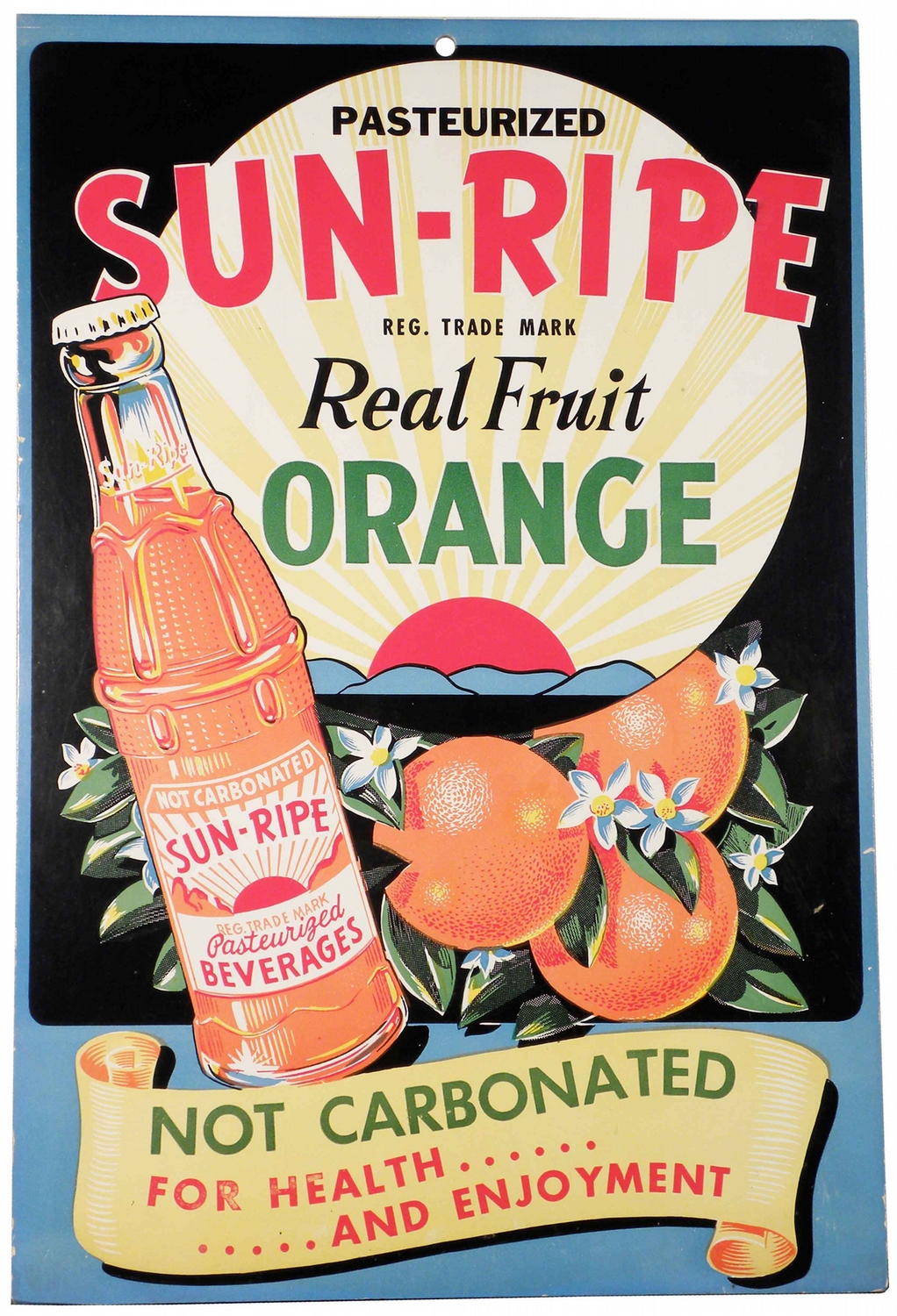 Sun Rip Sun-Ripe Non-Carbonated Soda Cardboard Sign