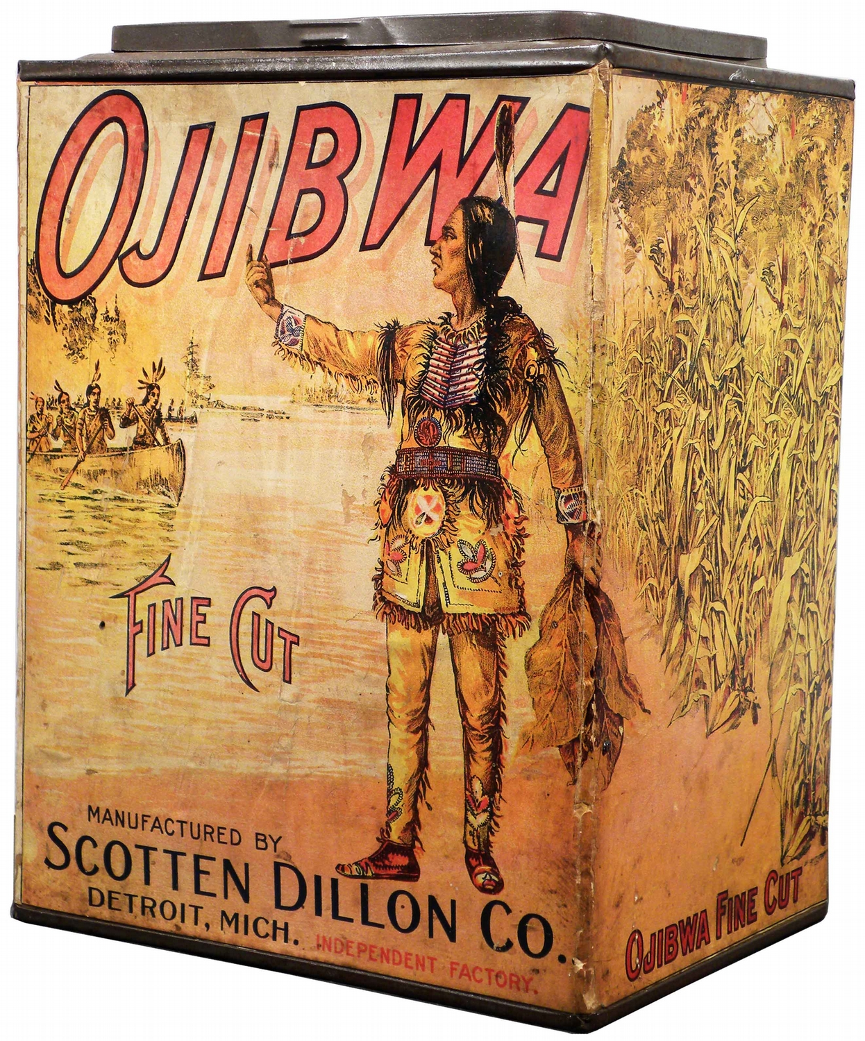ojibwe tobacco 1910s Rare Ojibwa Native American Indian Label Detroit Michigan Muskiiki: The Four Sacred Ojibwe