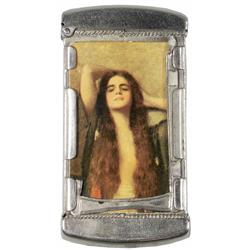 Celluloid Match Safe, Topless Woman