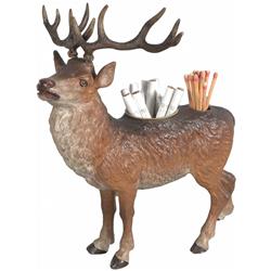 Bronze Elk Figural Cigar, Match Holder