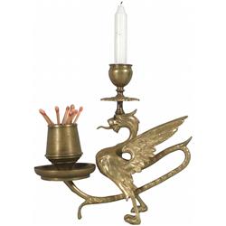 Brass Griffin Candle, Match Holder