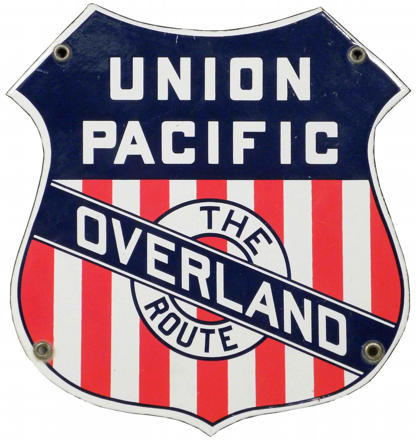 Union Pacific "The Overland Route" Porcelain Sign