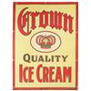 Image 1 : Crown Quality Ice Cream Embossed Tin Sign
