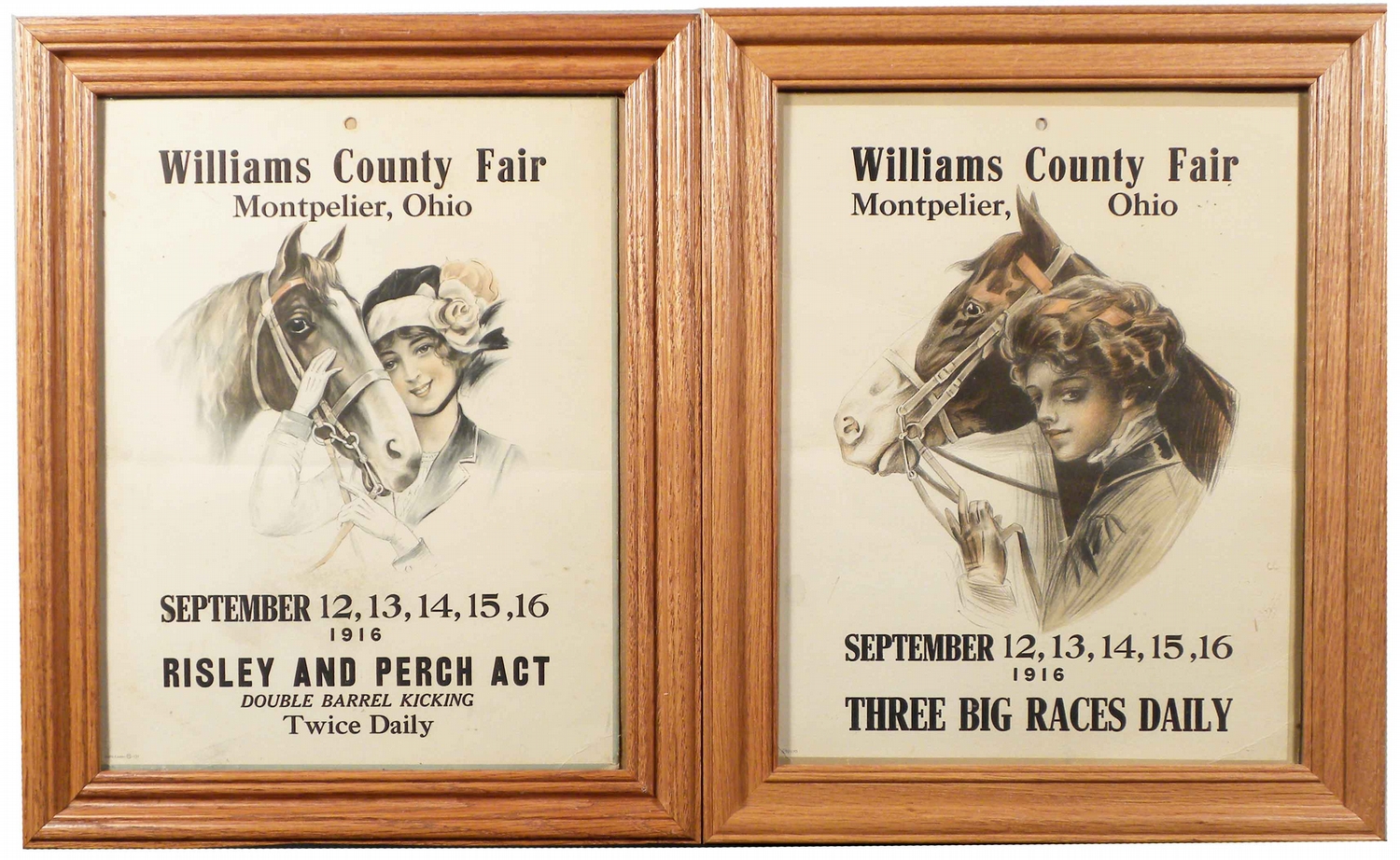Two 1916 Williams County Fair Event Posters