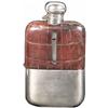 Image 1 : Alligator Covered Silver/Glass Flask