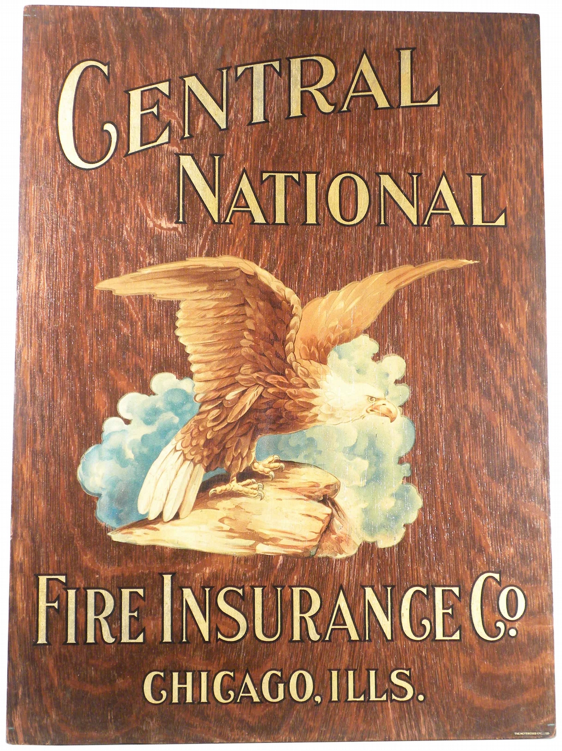 Central National Fire Insurance Co. Wood Sign Central National Fire Insurance Co. Wood Sign