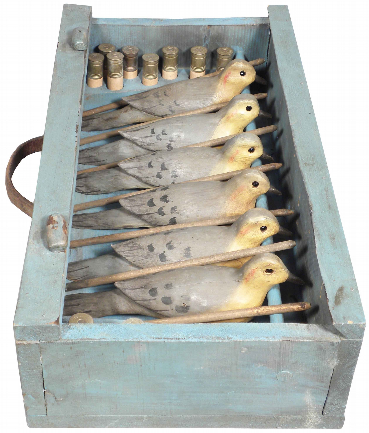 Extremely Rare Dove Decoys in Handmade Chest