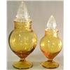 Image 1 : Pair of Amber Candy Jars