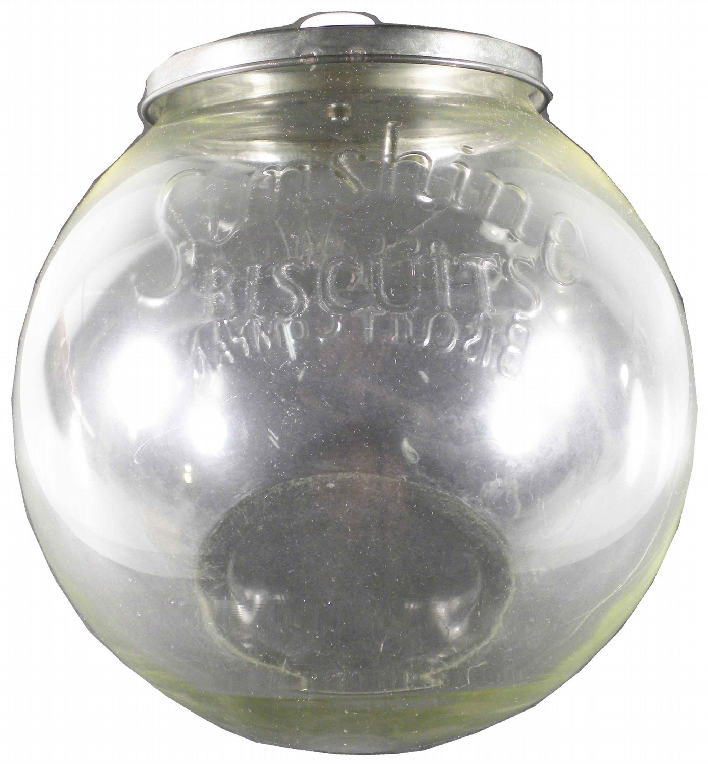 Sunshine Biscuit Embossed Glass Store Jar
